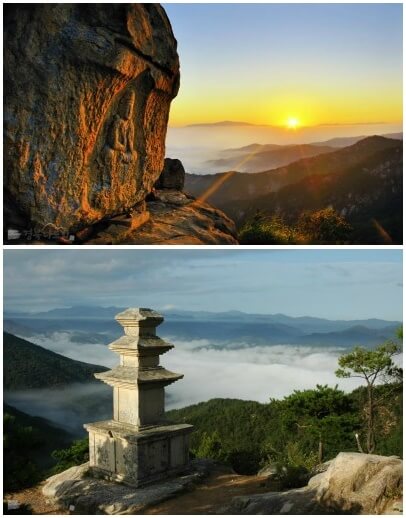VIAJE A GYEONGJU, COREA - Las architecturas en el monte Namsan en Gyeongju, Corea