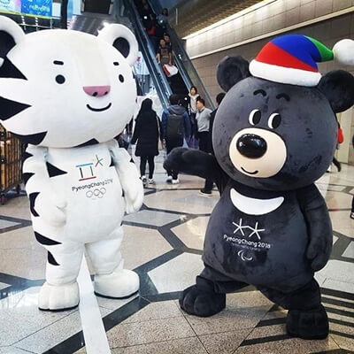 Las mascotas Soohorang y Bandabi de PyeongChang 2018, Corea del sur